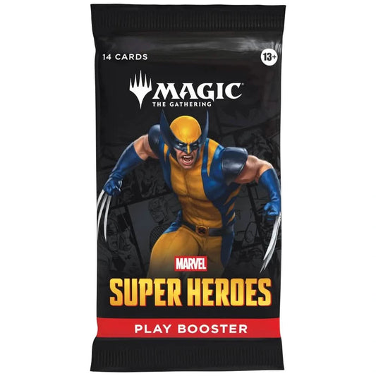 Marvel Super Heroes Play Booster Pack featuring Wolverine, Magic: The Gathering Marvel booster.