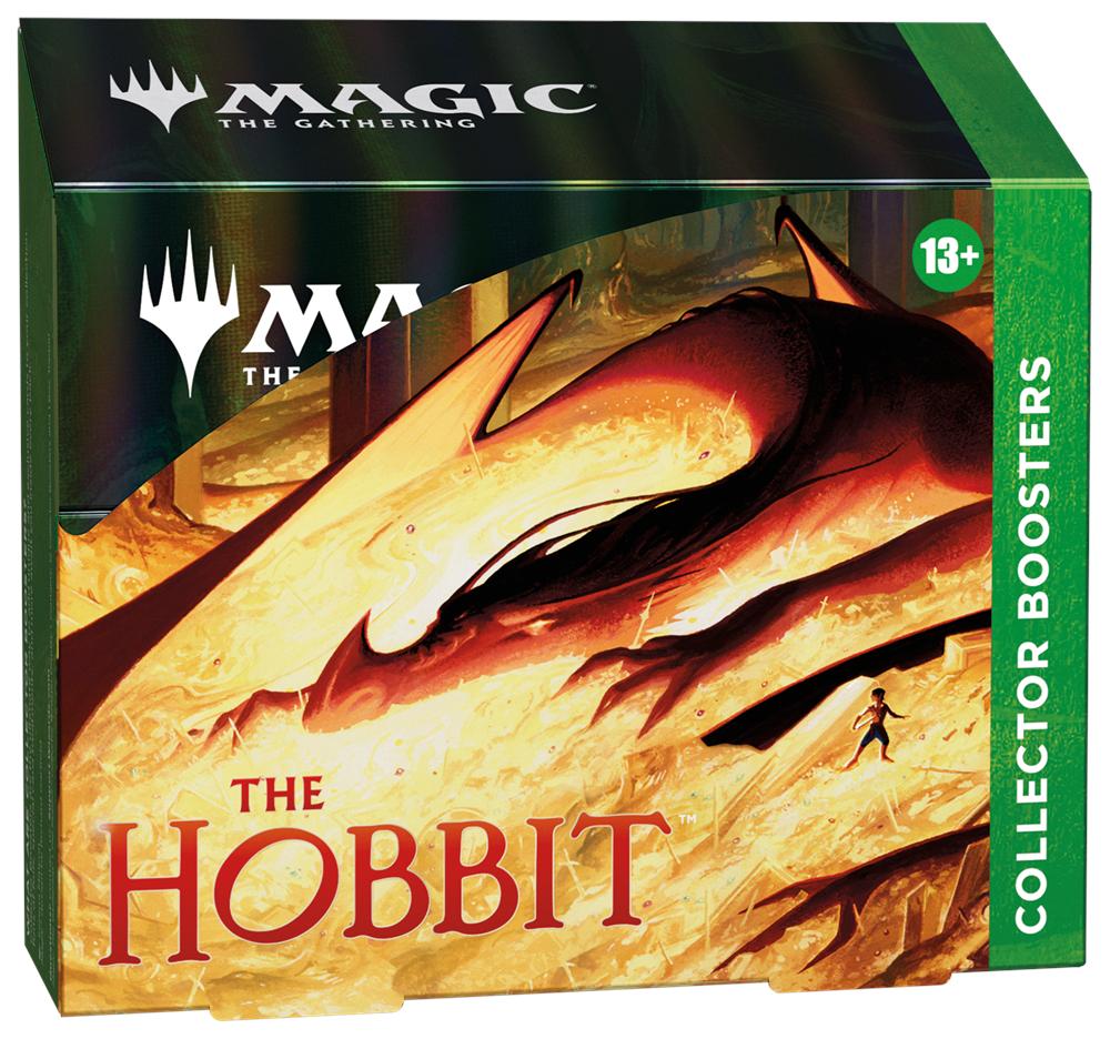 Magic: The Gathering The Hobbit Collector Booster Box featuring premium Lord of the Rings–themed artwork and branding for the special edition release.