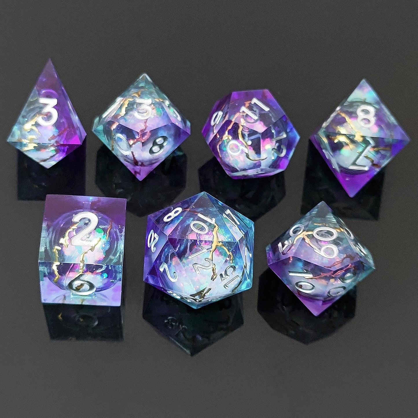 Starlight Elixir | Liquid Core Dice | Resin | 7 Piece Set