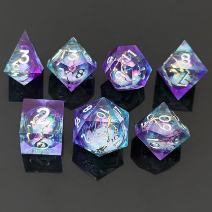 Starlight Elixir | Liquid Core Dice | Resin | 7 Piece Set