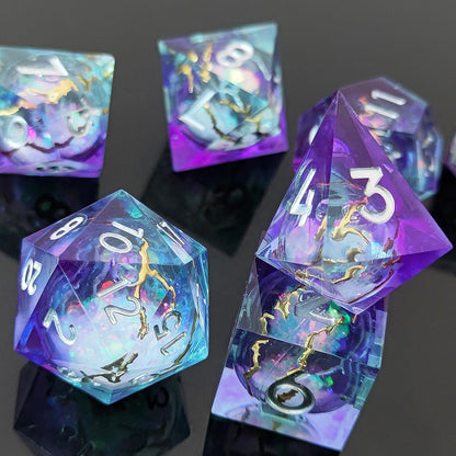 Starlight Elixir | Liquid Core Dice | Resin | 7 Piece Set