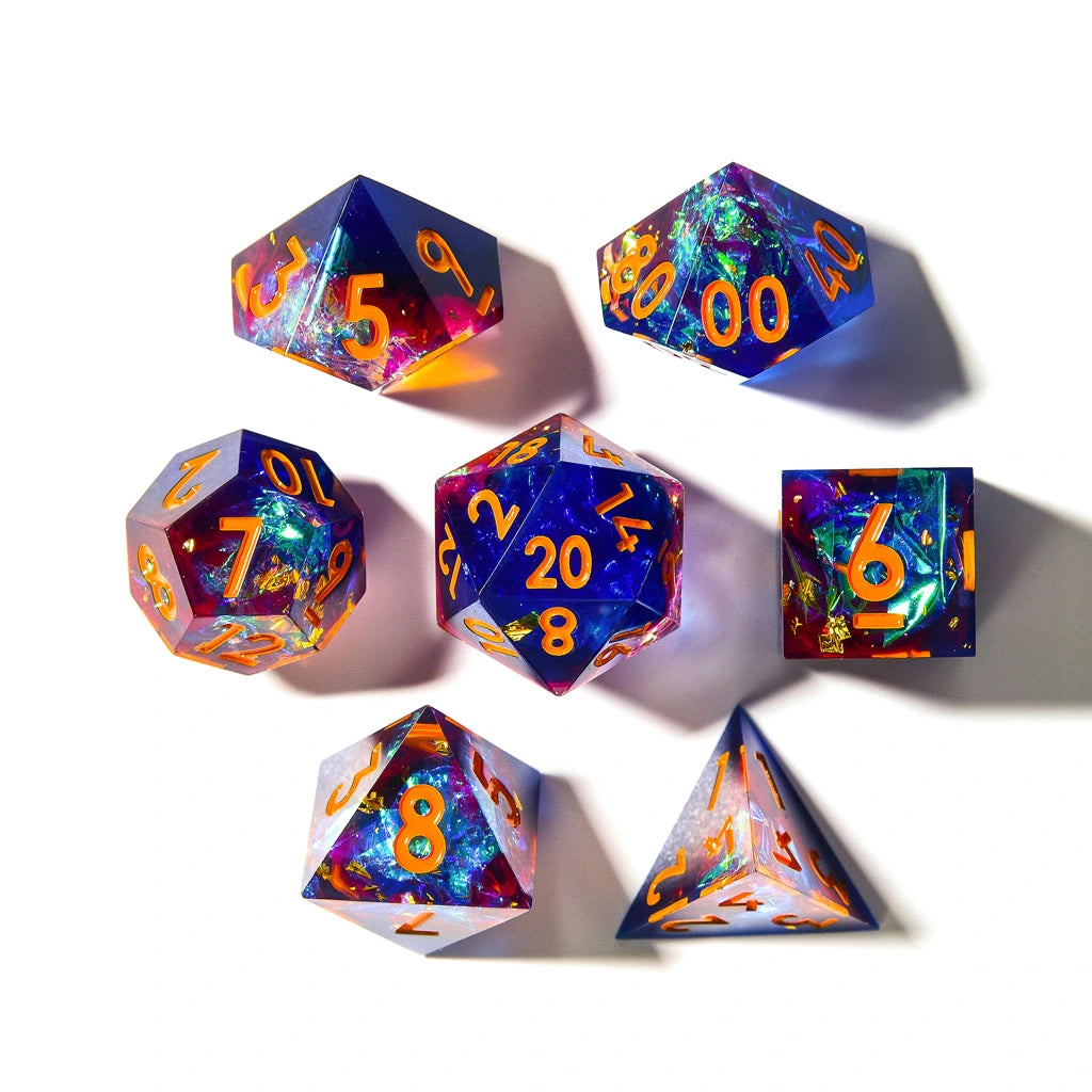 Astral Veil | Sharp Edge Dice | 7 Piece Set