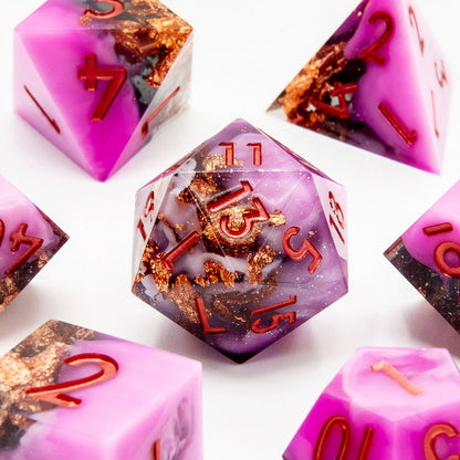 Copper Haze | Sharp Edge Dice | 7 Piece Set