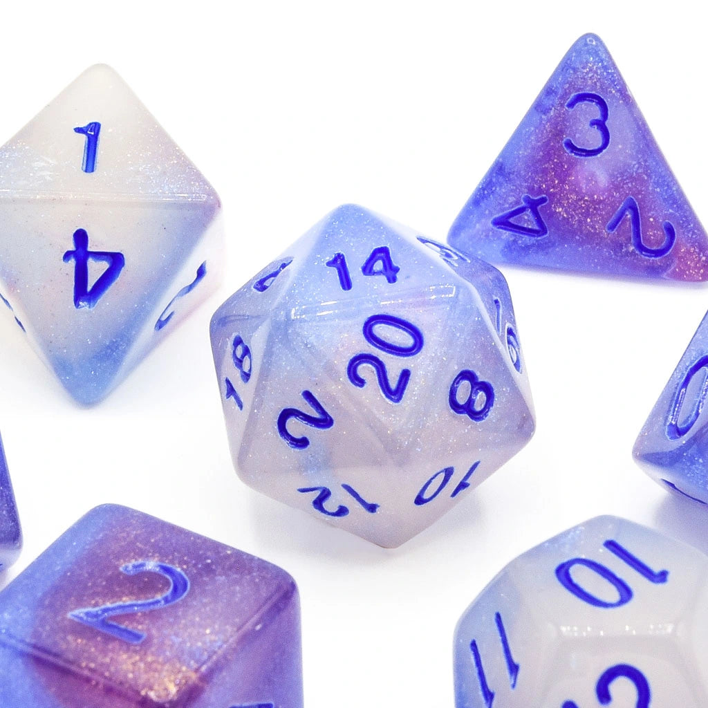 Spectral Light (Glow in the Dark) | Acrylic Dice | 7 Piece Set