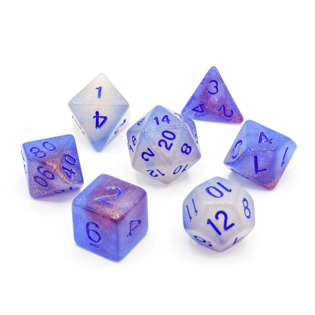 Spectral Light (Glow in the Dark) | Acrylic Dice | 7 Piece Set