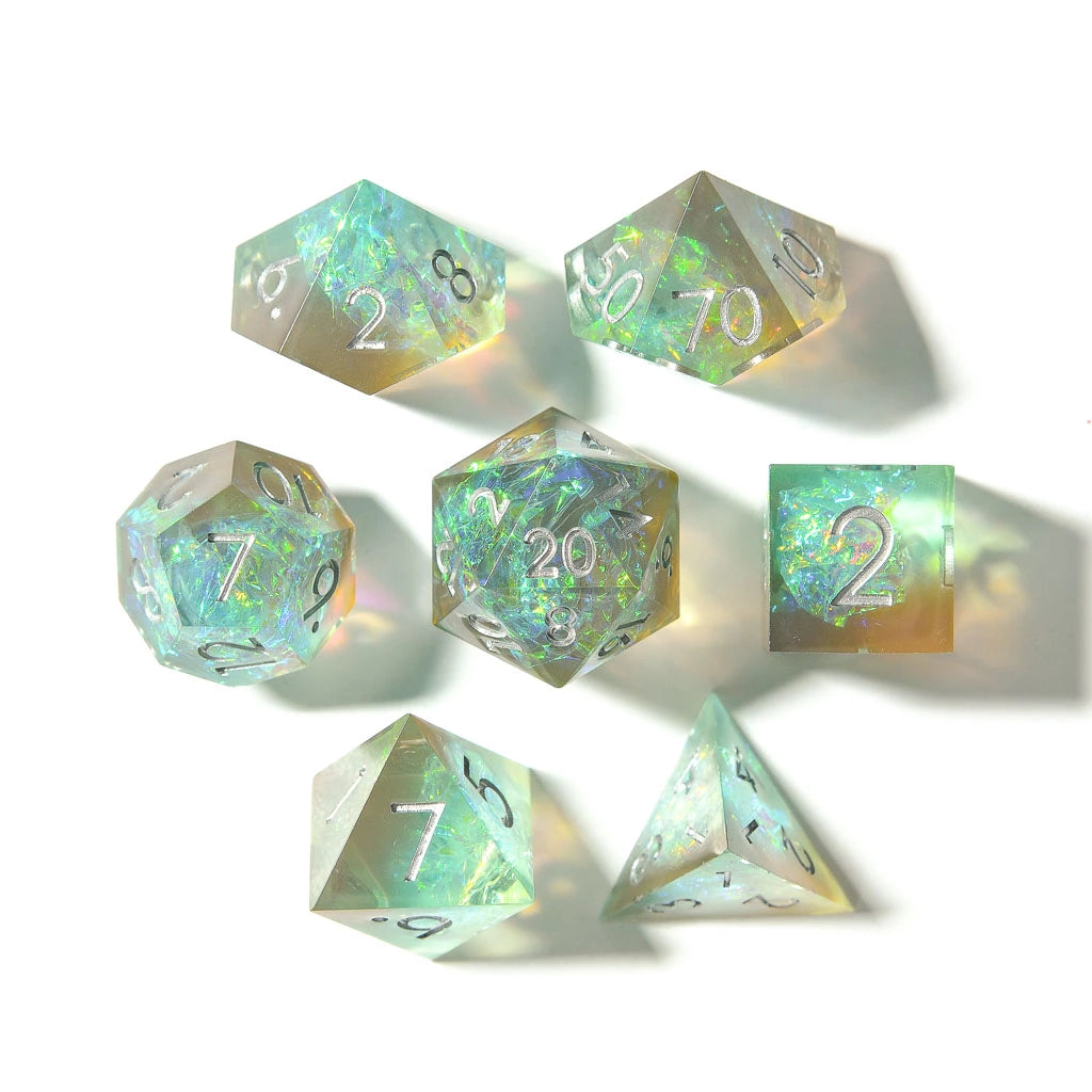 Sea Foam | Sharp Edge Dice | 7 Piece Set