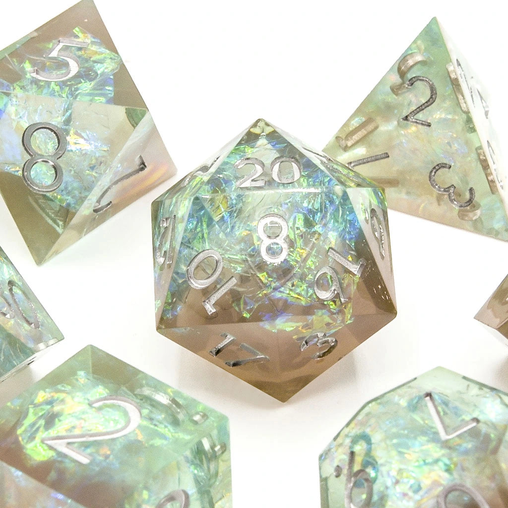 Sea Foam | Sharp Edge Dice | 7 Piece Set