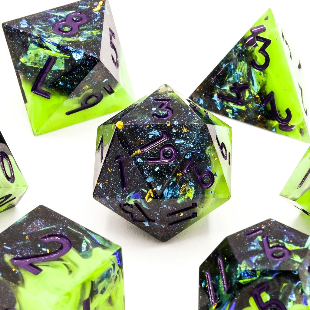 Toxic Elixer | Sharp Edge Dice | 7 Piece Set