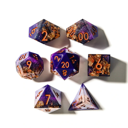 Royal Masquerade | Sharp Edge Dice | 7 Piece Set