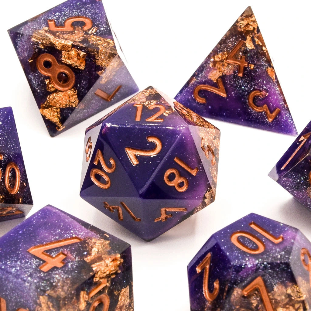 Royal Masquerade | Sharp Edge Dice | 7 Piece Set