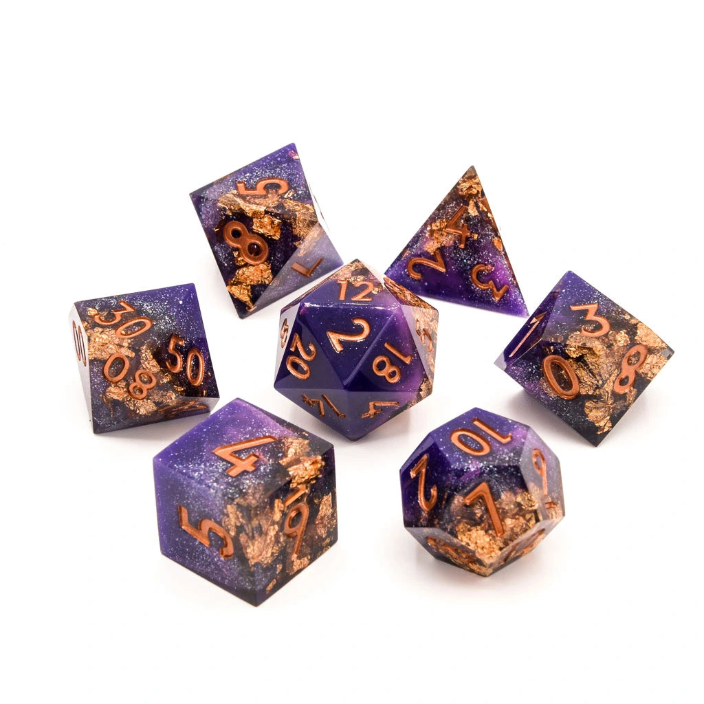 Royal Masquerade | Sharp Edge Dice | 7 Piece Set