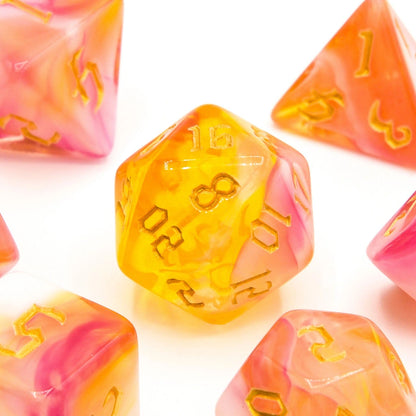 Sunset Dream | Acrylic Dice | 7 Piece Set