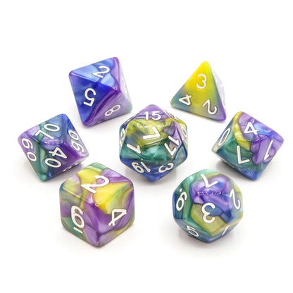 Lemonberry Swirl | Acrylic Dice | 7 Piece Set