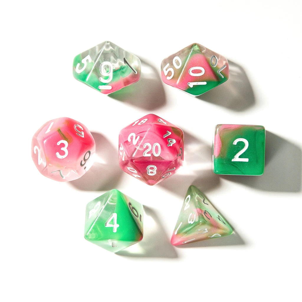 Watermelon Sugar | Acrylic Dice | 7 Piece Set