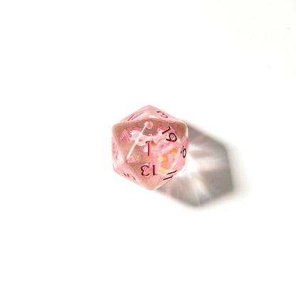 Cherry Blossoms | Resin Inclusion Dice | 7 Piece Set