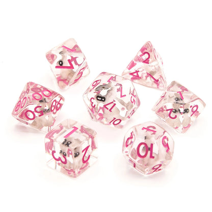 Rabbits | Resin Inclusion Dice | 7 Piece Set