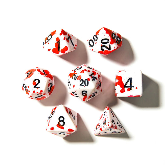 Blood Spatter | Acrylic Dice | 7 Piece Set