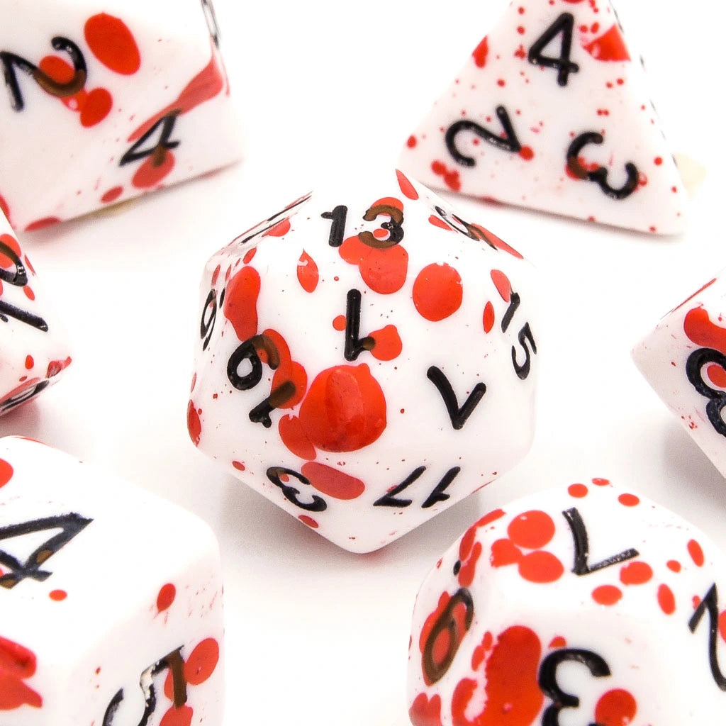 Blood Spatter | Acrylic Dice | 7 Piece Set