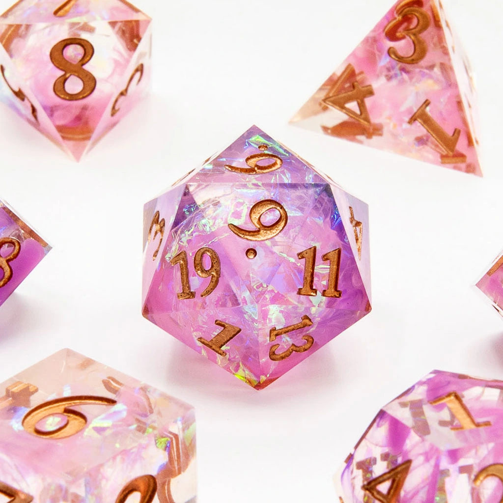 Fae Shimmer | Sharp Edge Dice | 7 Piece Set