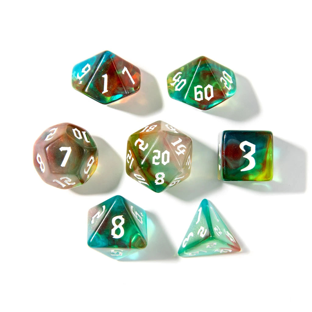 Amber Grove | Acrylic Dice | 7 Piece Set