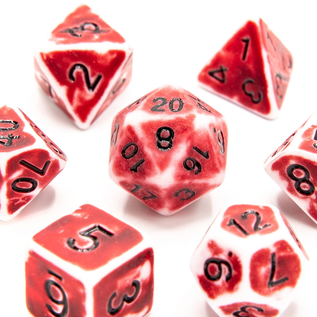 Crimson Relic | Acrylic Dice | 7 Piece Set