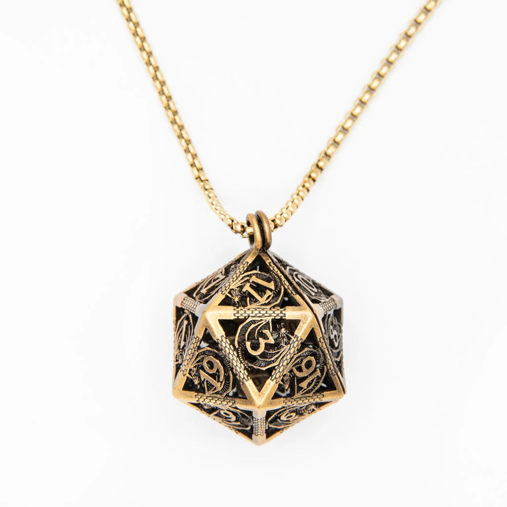 Dragons Locket | D20 Pendant with Mini Dice