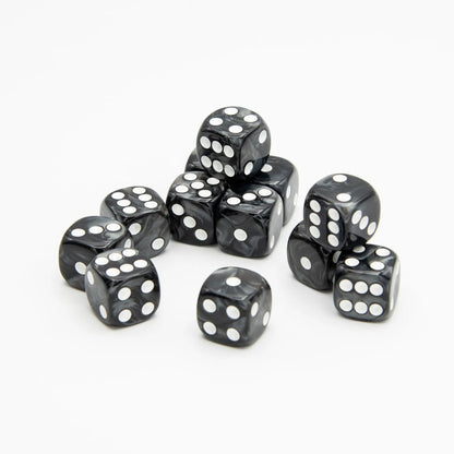 16mm D6 | Pearl Black | Round Edge | 12 Pack