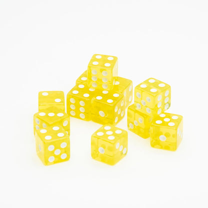 16mm D6 | Transparent Yellow | Square Edge | 12 Pack