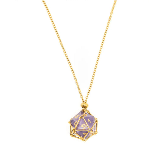 Mystic Amulet | D20 Necklace/Pendant Cage | Gold