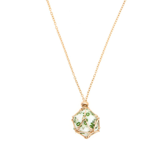 Mystic Amulet | D20 Necklace/Pendant Cage | Rose Gold