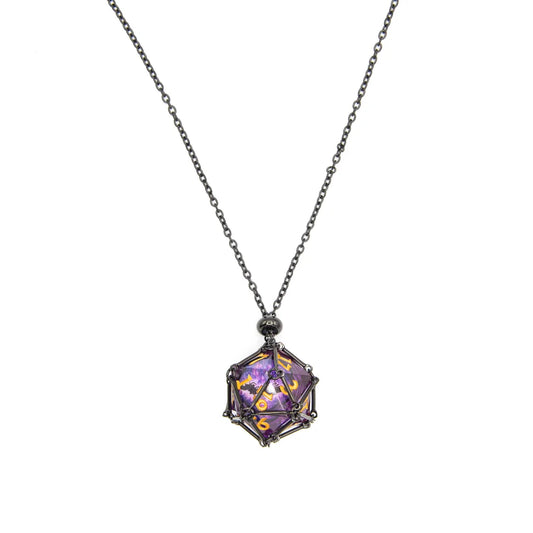 Mystic Amulet | D20 Necklace/Pendant Cage | Black