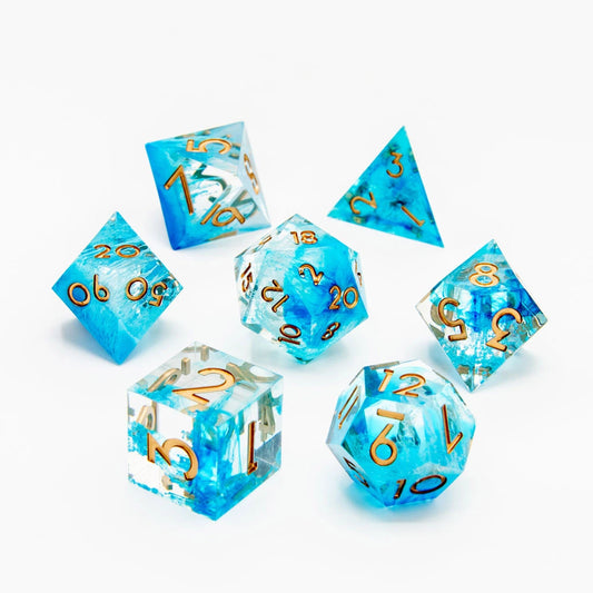 Icebound Fury | Sharp Edge Dice | 7 Piece Set