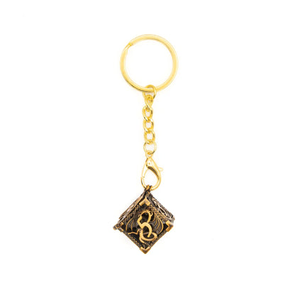 Wyvern's Vault | D6 Keyring w/Mini Dice | Gold