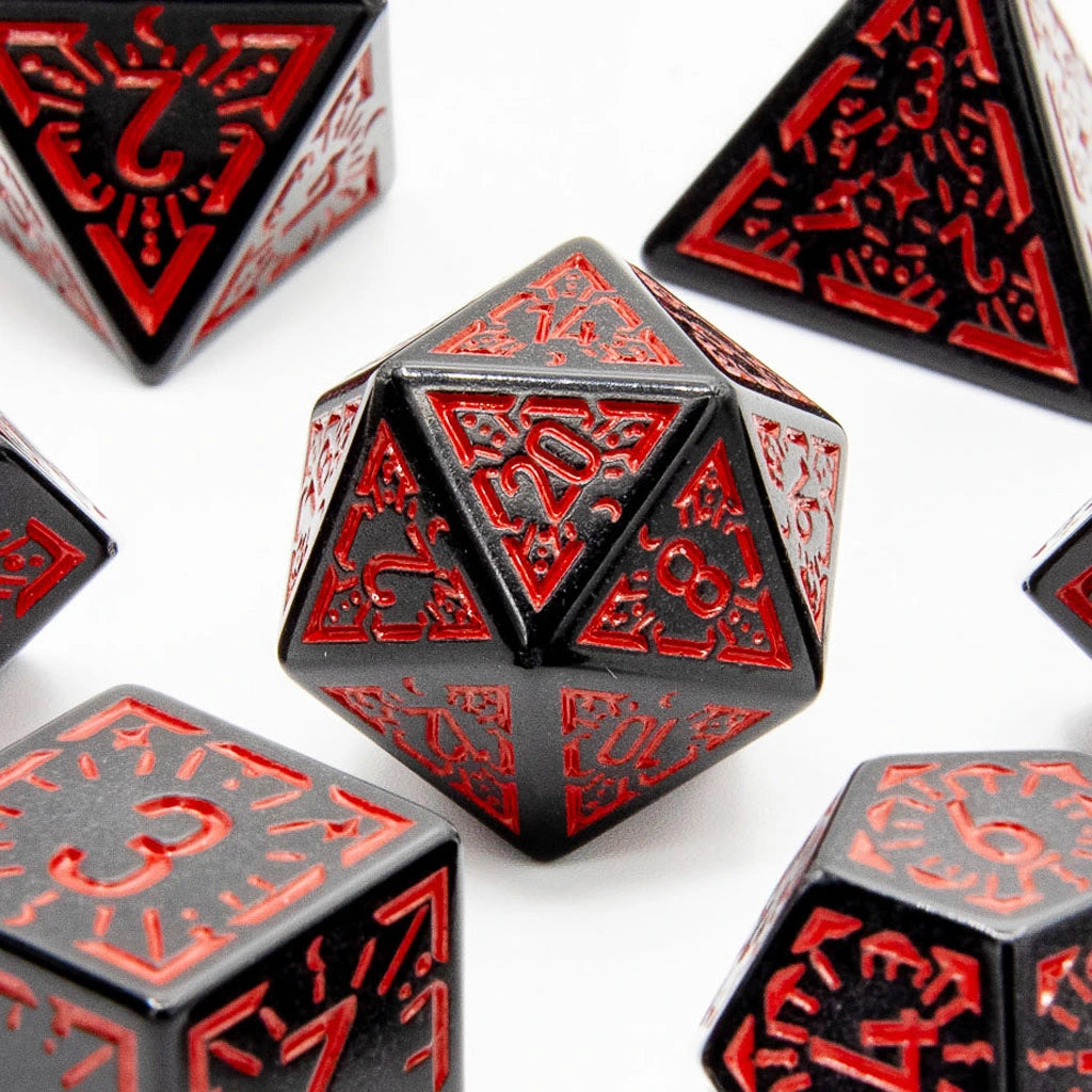 Bloodfire Ray | Acrylic Dice | 7 Piece Set