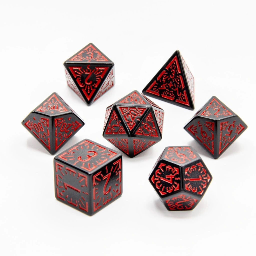 Bloodfire Ray | Acrylic Dice | 7 Piece Set