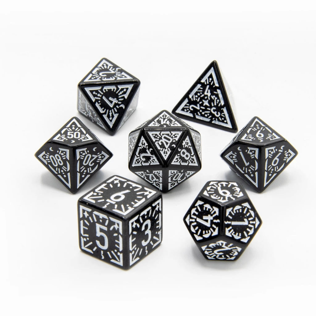 Lunar Ray | Acrylic Dice | 7 Piece Set