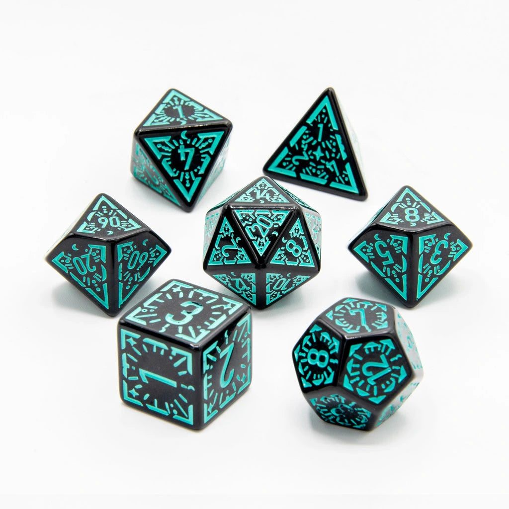 Emerald Ray | Acrylic Dice | 7 Piece Set