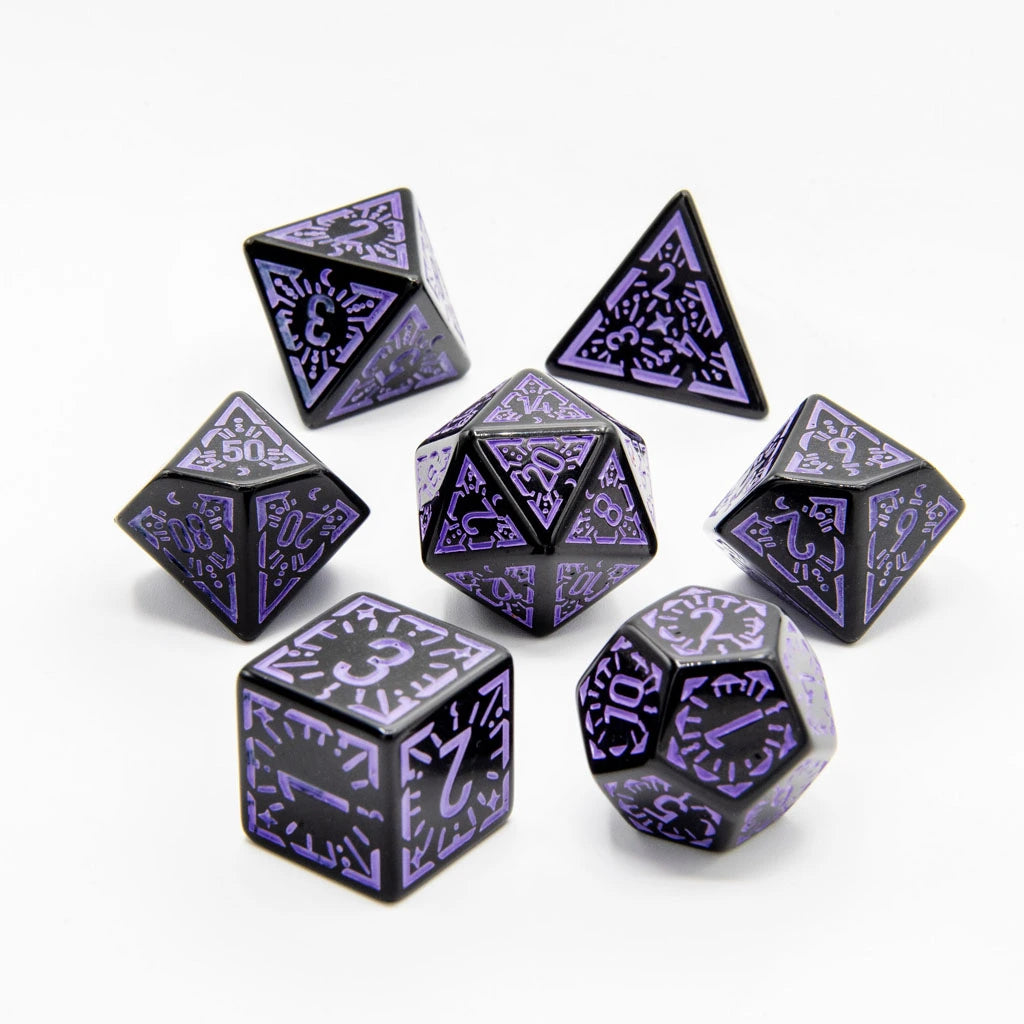 Violet Ray | Acrylic Dice | 7 Piece Set