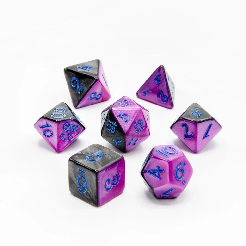 Midnight Amethyst | Acrylic Dice | 7 Piece Set