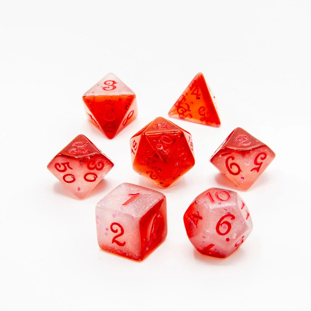 Blood Crystal | Acrylic Dice | 7 Piece Set