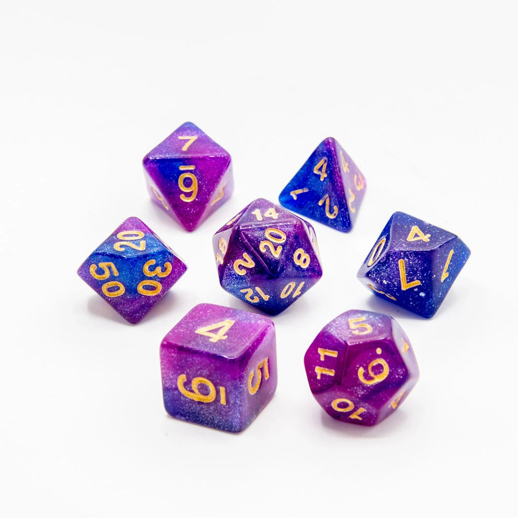 Stellar Twilight | Acrylic Dice | 7 Piece Set