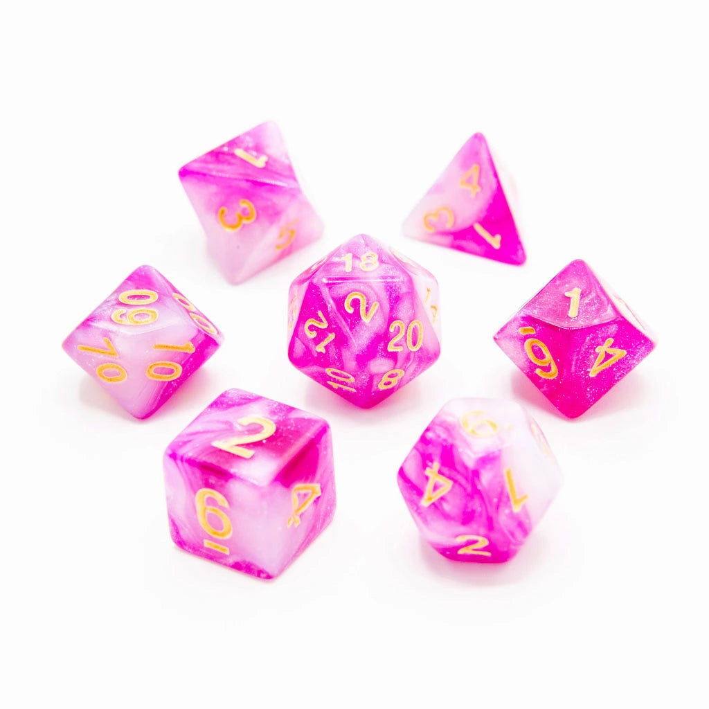 Mallow Sparkle | Acrylic Dice | 7 Piece Set