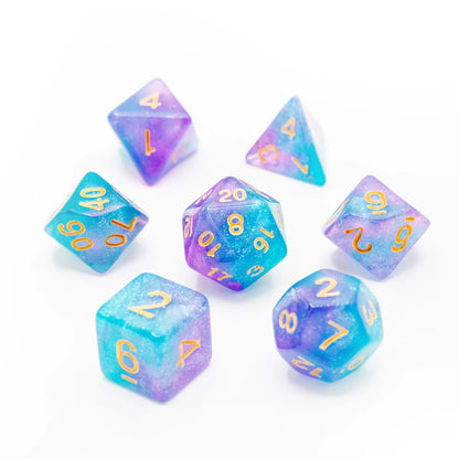 Icy Teal Twist | Acrylic Dice | 7 Piece Set