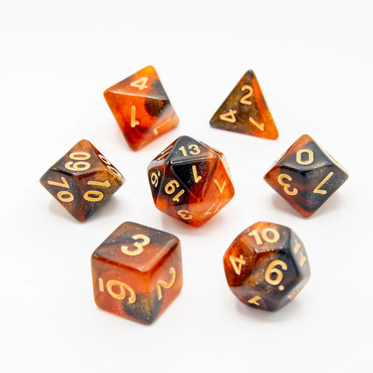 Golden Licorice | Acrylic Dice | 7 Piece Set