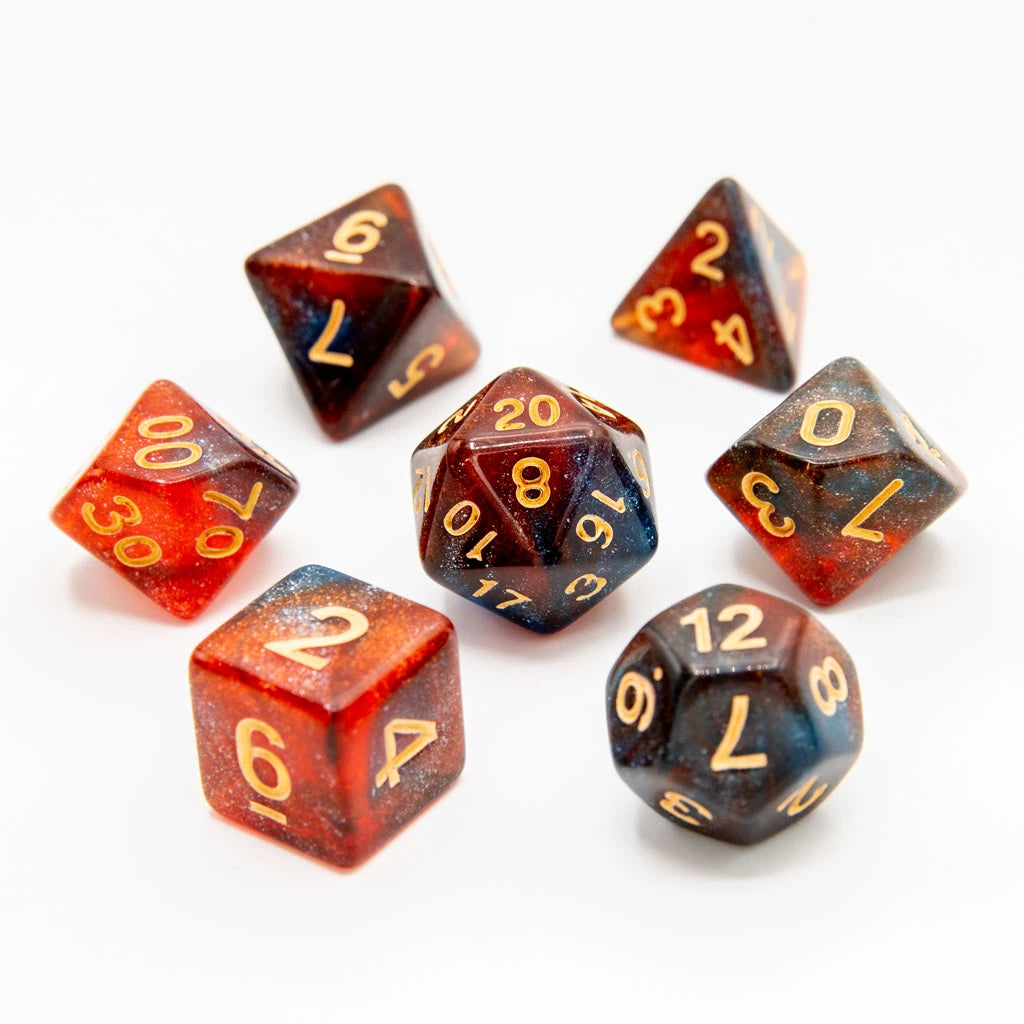 Berry Blaze | Acrylic Dice | 7 Piece Set