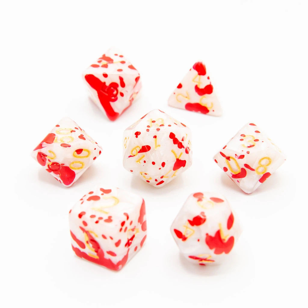 Bloodstained Ivory | Acrylic Dice | 7 Piece Set