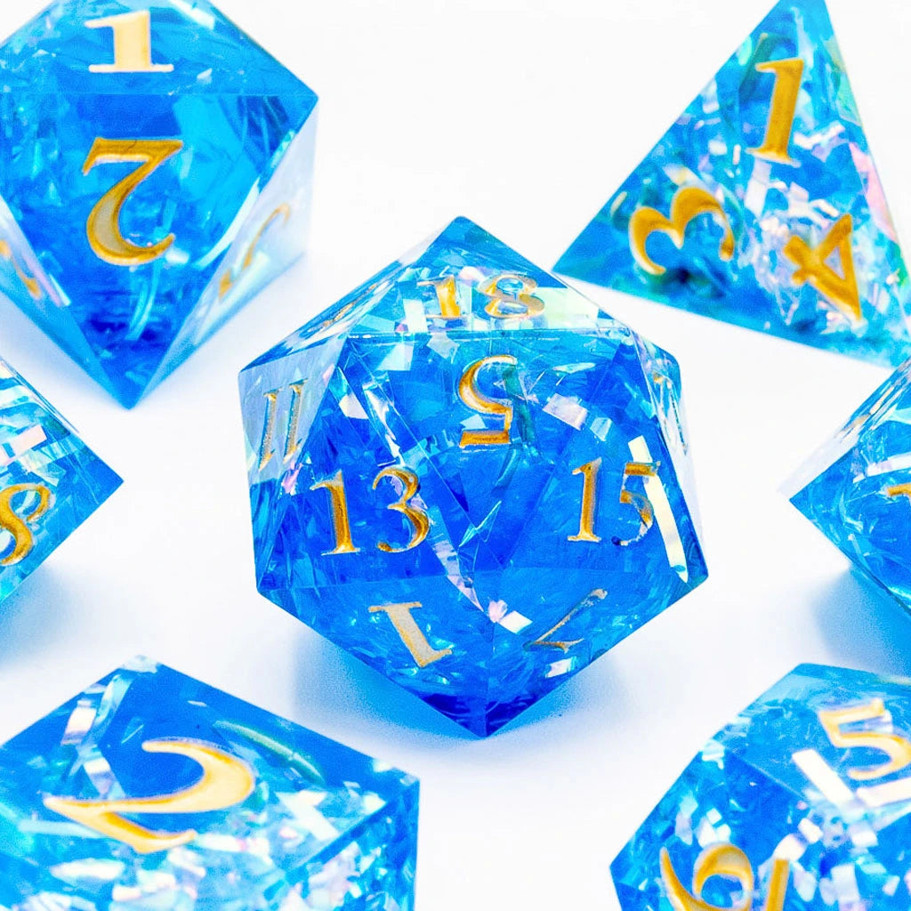 Skyward Spark | Sharp Edge Dice | 7 Piece Set