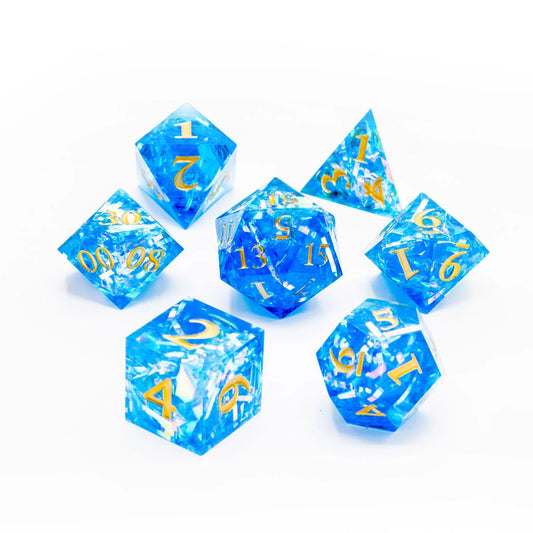 Skyward Spark | Sharp Edge Dice | 7 Piece Set