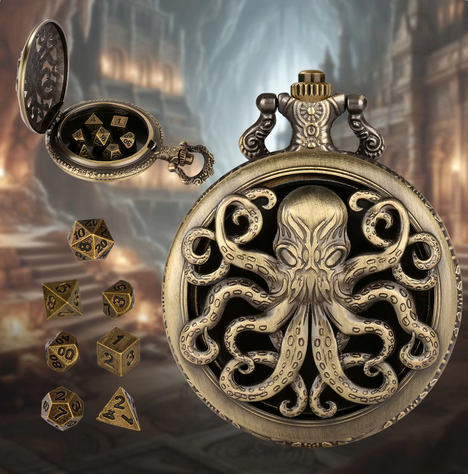 Cthulhu's Grasp | Pocket Watch Case | Ancient Gold