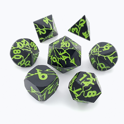 Shadowroot | Solid Metal Dice | 7 Piece Set